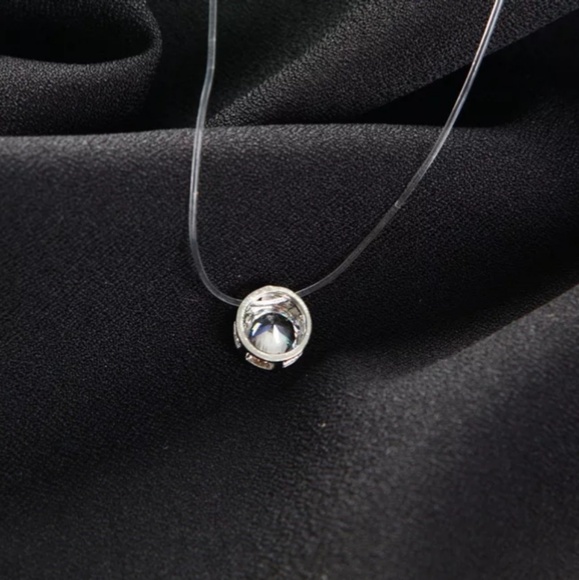 8mm Dazzling CZ Pendant Invisible Floating Necklac - Picture 3 of 7